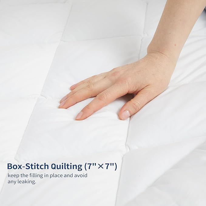 Sunflower Cooling Quilted Mattress Protector, Mattress Pad King Chill Soft, King Mattress Cover Waterproof, Extra Deep Pocket Thin Version, Machine Washable Durable, White, King 78''x 80''