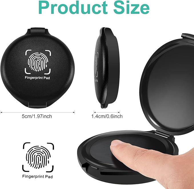 5 Pieces Fingerprint Ink Pads Thumbprint Ink Pads Black Stamp for Office Notary Supplies Identification Notary Security ID Fingerprint Cards Law Enforcement Kit