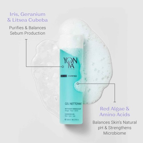 Yon-Ka Gel Nettoyant, Lotion PNG Facial Set | Gentle Foaming Face Wash and Daily Face Mist to Balance Skins pH | for Acne Prone and Oily Skin | Set of 2, 6.76 fl oz and 6.8 fl oz