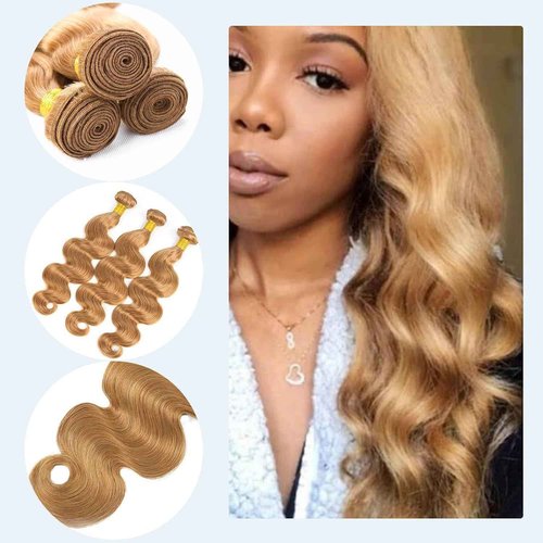 Habiliana Bundles Human Hair 26 28 30 Inch Body Wave Brown 27 Human Hair Bundles 11A Unprocessed Brazilian Virgin Quick Weave Hair Extensions for Black Women