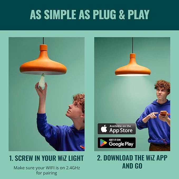 WiZ 65W BR30 Color LED Smart Bulb - Pack of 1 - E26- Indoor - Connects to Your Existing Wi-Fi - Control with Voice or App + Activate with Motion - Matter Compatible