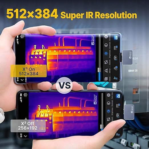 Thermal Camera for Android Phone, P2 Pro Thermal Imager with Macro Lens, Infrared Camera with 512 × 384 IR Resolution, 15× Zoom, -4℉ to 1112℉ Temp Range Thermal Imaging Camera for Phone (Android)