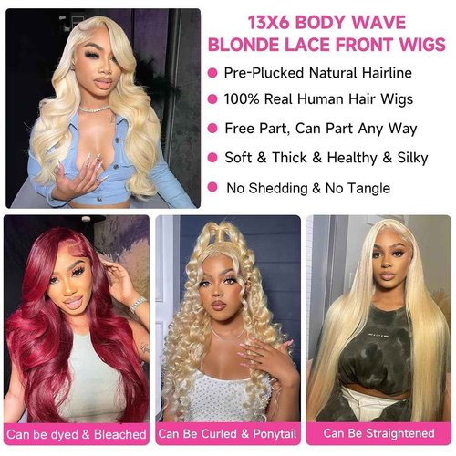 SWOTHEW 613 13x6 HD Lace Front Wig Human Hair 28 Inch 200 Density 613 Lace Front Wigs Blonde Wig Human Hair Straight Lace Frontal Wig Pre Plucked With Baby Hair