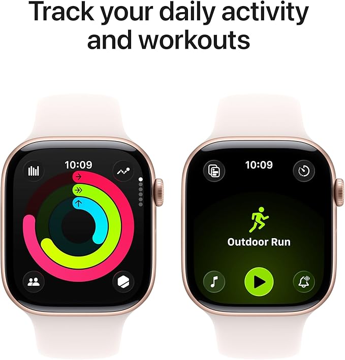 Apple Watch Series 11 [GPS 46mm] Smartwatch with Rose Gold Aluminium Case with Light Blush Sport Band - M/L. Sleep Score, Fitness Tracker, Health Monitoring with AppleCare+ (2 Years)