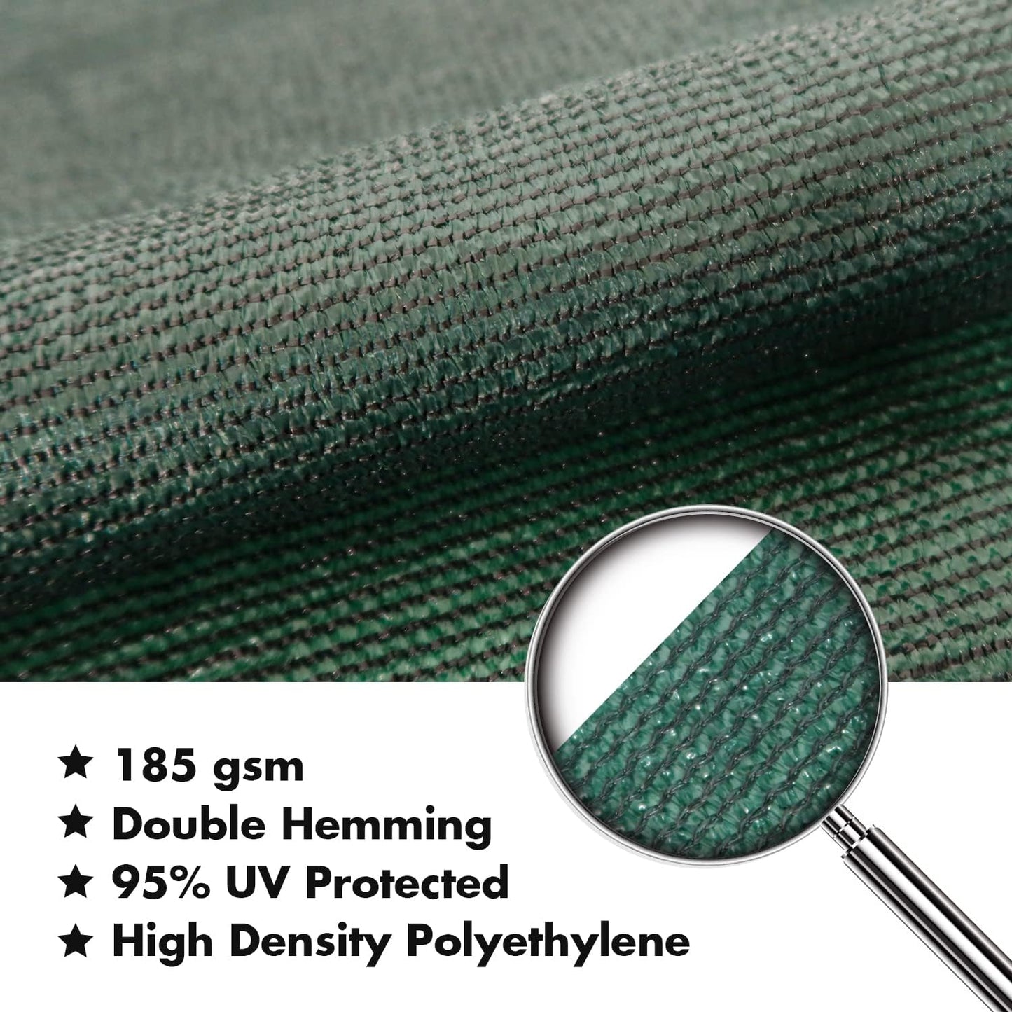 KANAGAWA 18'X20' Dark Green Custom Size Sun Shade Sail Rectangle UV Block Canopy Cover for Patio Backyard Lawn Garden Outdoor (Customized Available)