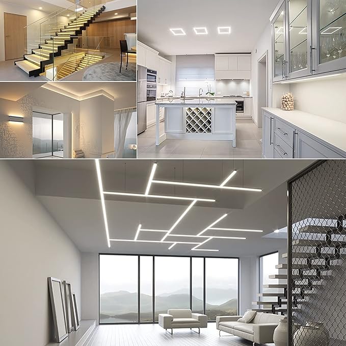 COB LED Strip Lights DC 12V LED Lights Flexible Super Bright LED Strips, 9W/m 2x16.4FT Cool White 6500K CRI 90+,480LEDs/m High Density Uniform Light for Home Room Decor