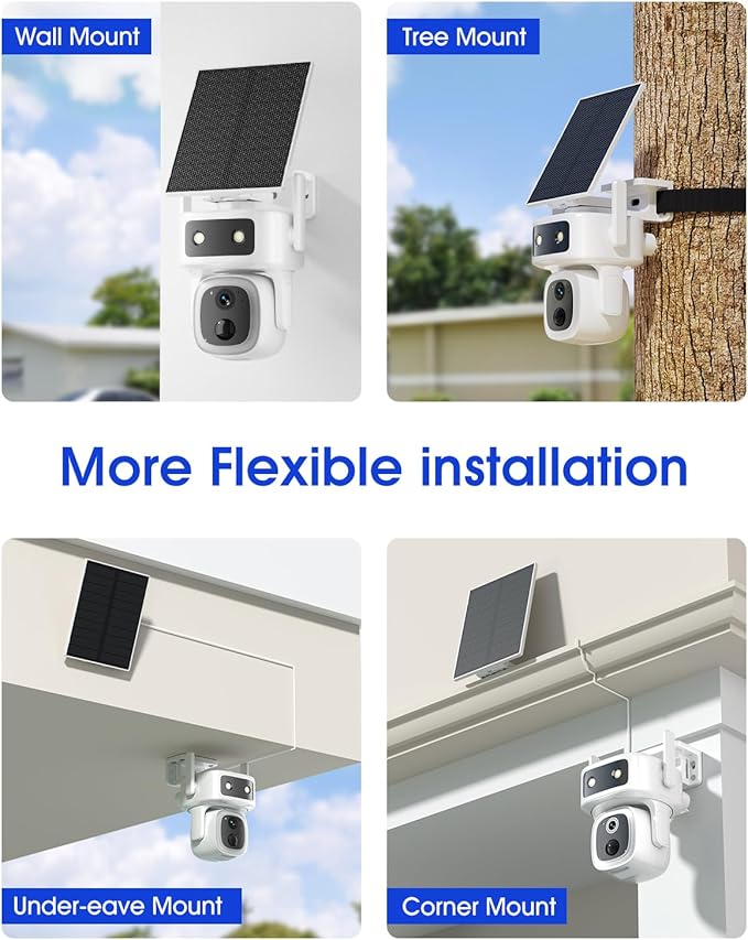 SANSCO 4G LTE Cellular Security Camera Wireless Outdoor, 360 Days Free Unlimited Data, Built-in SIM Card 64GB, 360° PTZ, No WiFi Solar Powered, 2K Color Night Vision, 2 Way Audio, Motion Detection