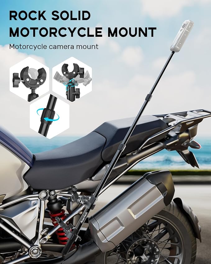Motorcycle Camera Mount for Insta360 X5/X4/X3 for GoPro Handlebar Mount for DJI Osmo Action Bike Mount for Insta360 X5 Accessories
