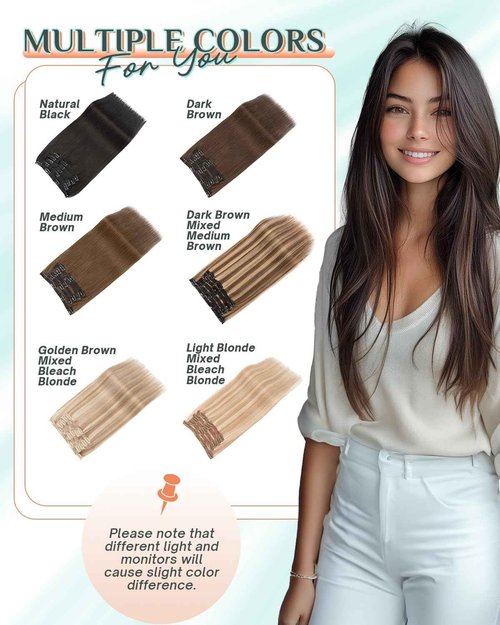 Benehair Clip in Hair Extensions Real Human Hair 22inch Double Weft Natural Black Hair Extensions Clip in Human Hair Invisible Lace Weft Straight Hair Extensions Clip ins 7pcs with 16 Clips 130g #1B