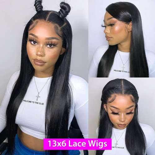Profairsor 24 Inch Lace Front Wigs Human Hair Straight 13x6 Frontal Human Hair Lace Front Wigs Pre Plucked Glueless HD Transparent Lace Front Wigs 13x6 Wigs for Black Women Straight Wigs