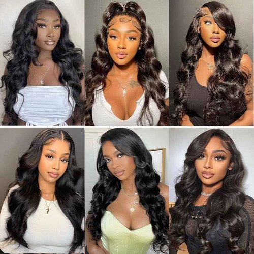 GOMOST Body Wave Lace Front Wigs Human Hair 13x4 HD Transparent Lace Front Wigs Human Hair Pre Plucked with Baby Hair 180% Density Glueless Wigs Human Hair for Women Natural Black 26Inch,1.0 Count