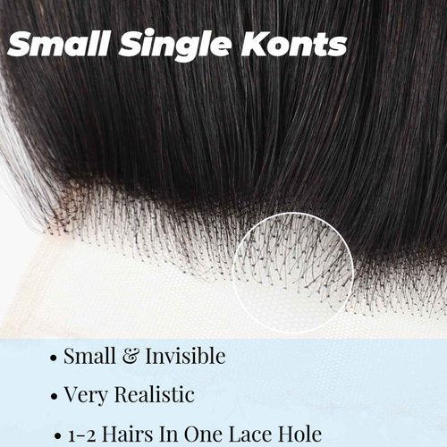 5x5 SKINLIKE 100% Real HD Lace Closure Body Wave Human Hair Closure 0.095mm Ultra-thin Invisible Swiss HD Lace Closure Pre Plucked Small Single Knots Brazilian Virgin Human Hair Closure 18inch
