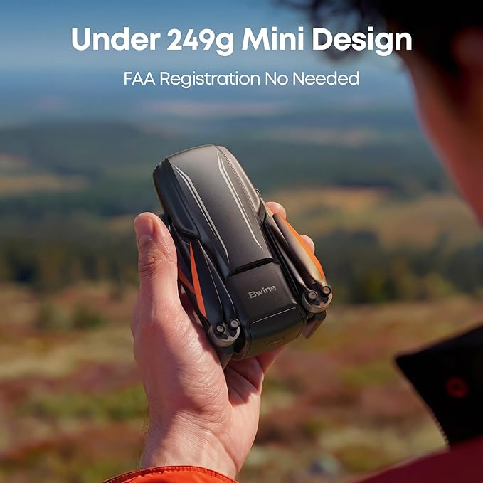 Bwine F7MINI 4K Video 8K Photo Drones with Camera for Adults, 3-Axis Gimbal EIS, 249g FAA-exempt, Over 6KM Transmission, AI GPS Smart Return, Follow, Waypoint, Orbit Fly, Better for Beginner 32Mins
