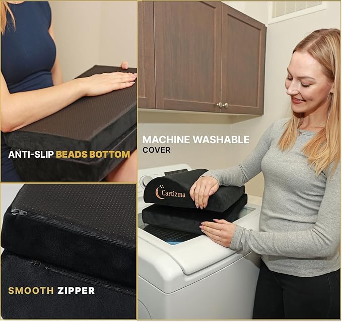 Foot Rest for Under Desk at Work-Ergonomic FootRest UnderDesk Foot Stool for Pain Relief with Washable Covers-Non-Slip Under Desk Footrest Office, Home & Travel-Adjustable Office Foot Rest
