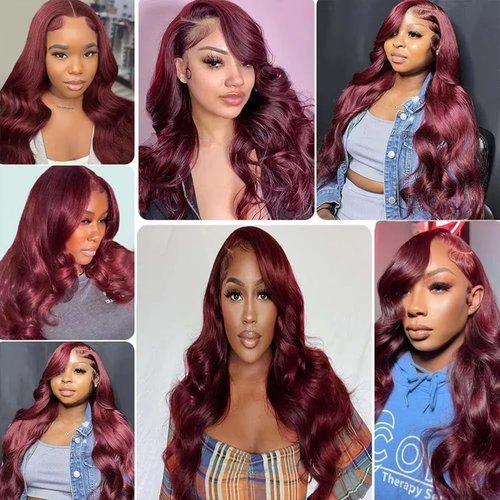 26 26 26 inch 99J Human Hair Bundles Burgundy Body Wave 3 Bundles Red Body Wave Human Hair Weave Bundle 99j Color