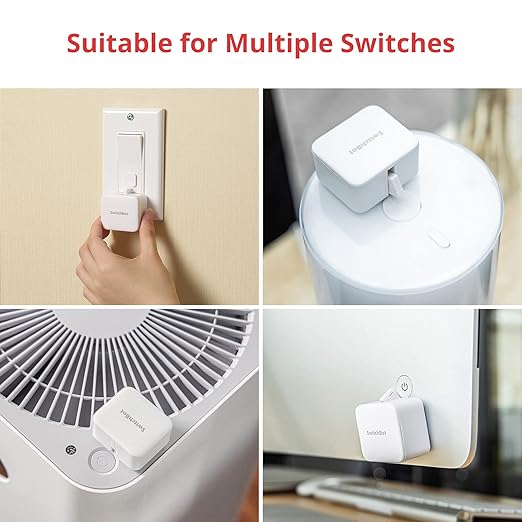 Switchbot Smart Switch Button Pusher (Bluetooth) – Fingerbot for Rocker Switch/One-Way Buttons with bot Black, App Timer Control, No Wiring, Optional Hub Required for Voice/Remote, White