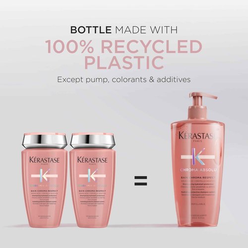 Kerastase Chroma Absolute Chroma Respect Shampoo For Sensitized or Damaged Color-Treated Hair - Protects and Hydrates Fine To Medium Hair with Glycerin and Hyaluronic Acid, 16.9 Fl Oz