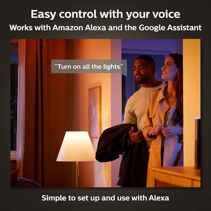Philips Hue Smart 40W ST19 Filament LED Bulb - White Ambiance Warm-to-Cool White Light - 2 Pack - 550LM - E26 - Indoor - Control with Hue App - Works with Alexa, Google Assistant and Apple Homekit