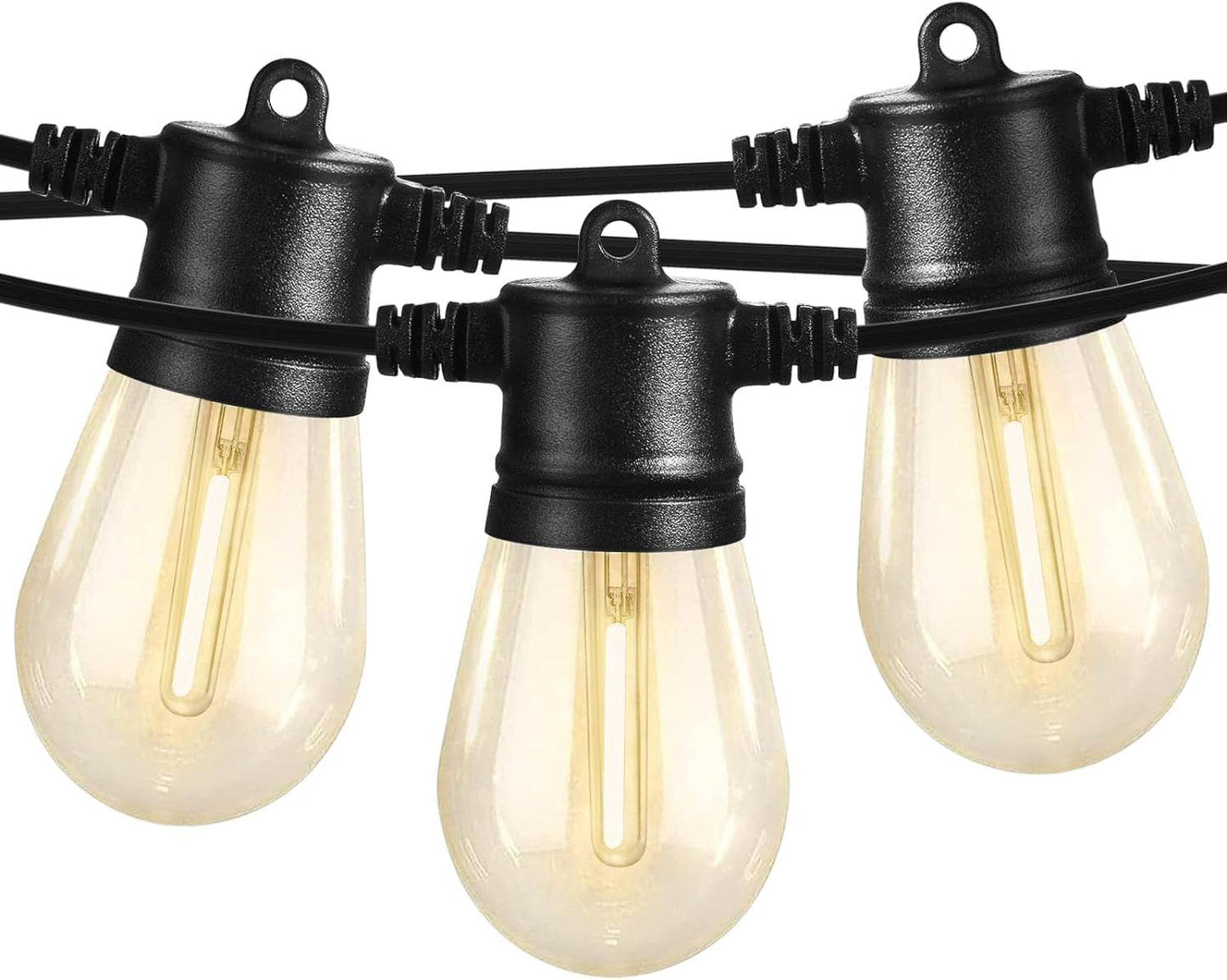 SUNTHIN Outdoor String Lights, 2 Pack 96FT Patio Lights with LED Shatterproof Bulbs, Hanging for Outside, Garden, Backyard, Deck, Porch, Fence, Bistro, Pool, Party