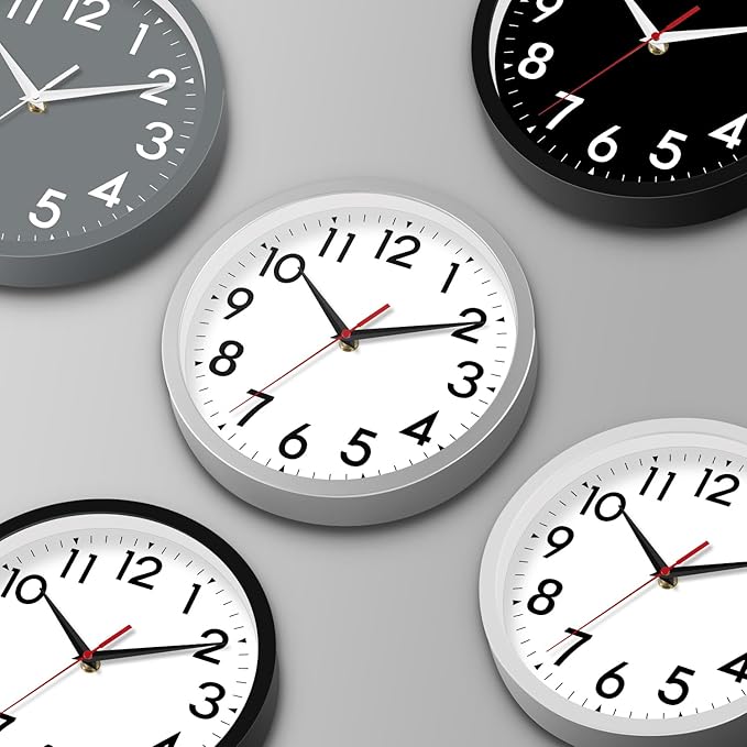 DAXSMY 14 Inch Wall Clock Large Battery Operated Big Silent Non Ticking Analog Clock Decorative for Living Room Office Kitchen Outdoor Classroom Bedroom Bathroom School(Black)