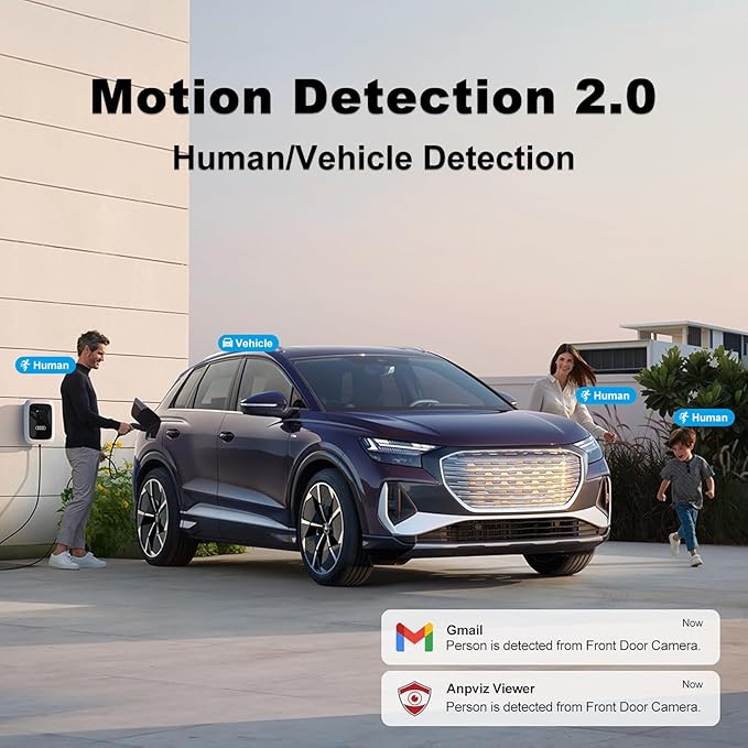Anpviz 5MP AI IP PoE Camera, Active Deterrence IP Security Camera Outdoor, 2-Way Audio, Human & Vehicle Detection, Smart Color Night Vision, IP67, 5MP@20fps, 2.8mm Lens Wide Angle, IPC-D3653WD-SA