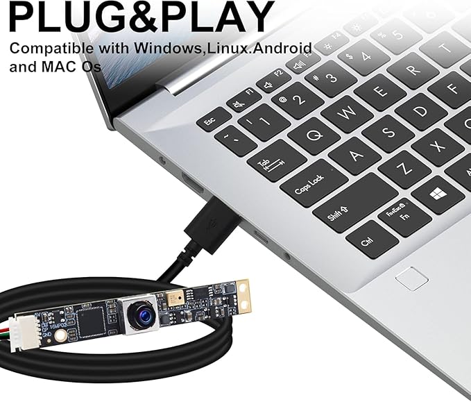 USB Camera 16MP Autofocus USB Webcam Module with Microphone 100 Degree No Distortion Lens 4K Industrial PC Lightburn Plug and Play for Windows Linux Laptop Jetson Nano OpenCV