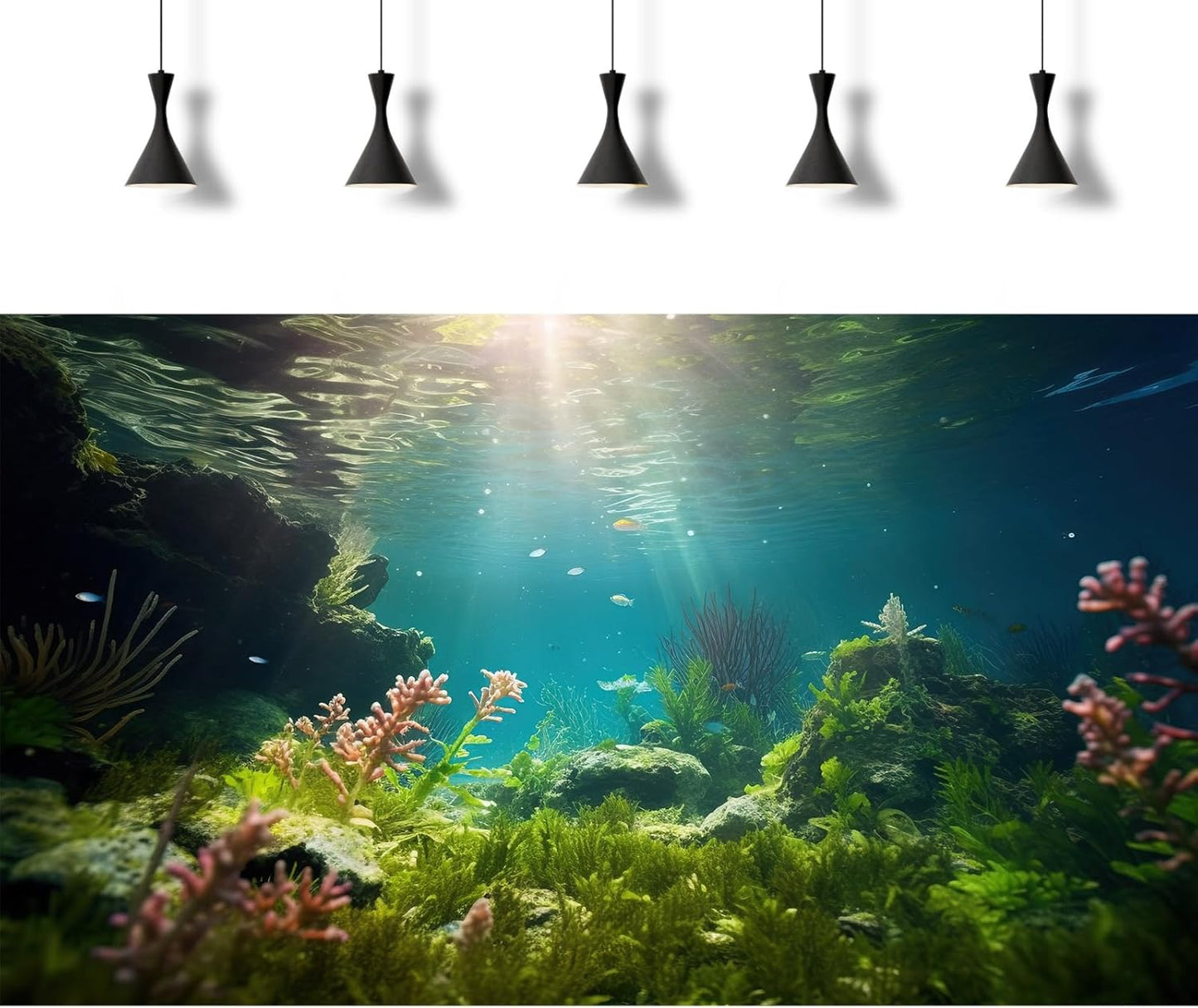 Ocean Floor Fish Tank Background Under The Sea Aquarium Background Underwater Aquatic Plants Sunray Terrarium Backgrounds Deep Sea Rock Tropical Aquarium Fish Tank Backgrounds Decors 72x24in