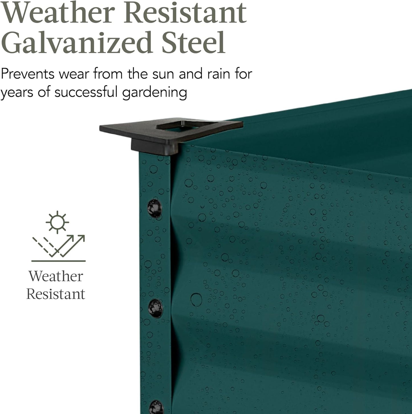 Best Choice Products 48x24x30in Galvanized Raised Garden Bed, Metal Elevated Planter Box, Vegetable Garden for Backyard, Patio, Balcony - Peacock Blue