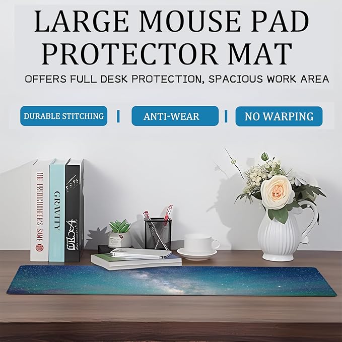 Cute Strawberry Gaming Mouse Pad – 12x31.5in Non-Slip Rubber Desk Mat with Fresh Fruit Design – Large Extended Mousepad for Office Home – Deskmat Gifts for Food Lovers Decor