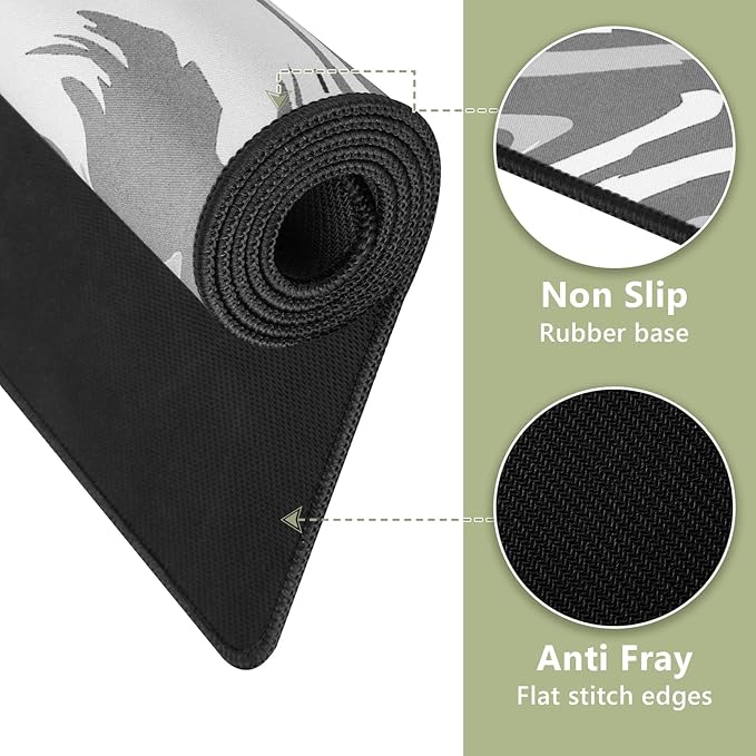 Large Mouse Pad for Desk - Gaming Mouse Pad with Stitched Edges, Anti-Slip Base, for Keyboard and Mouse