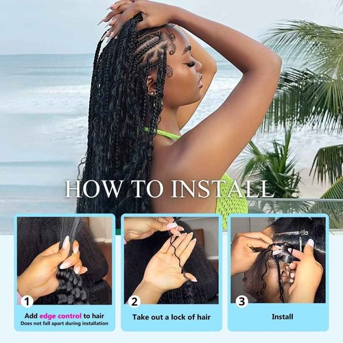 160g 5 Bundles Human Braiding Hair for Boho Braids 18 Inch Curly Boho Hair for Braiding Knotless 12A Deep Wave Bulk Bohemian Natural Black