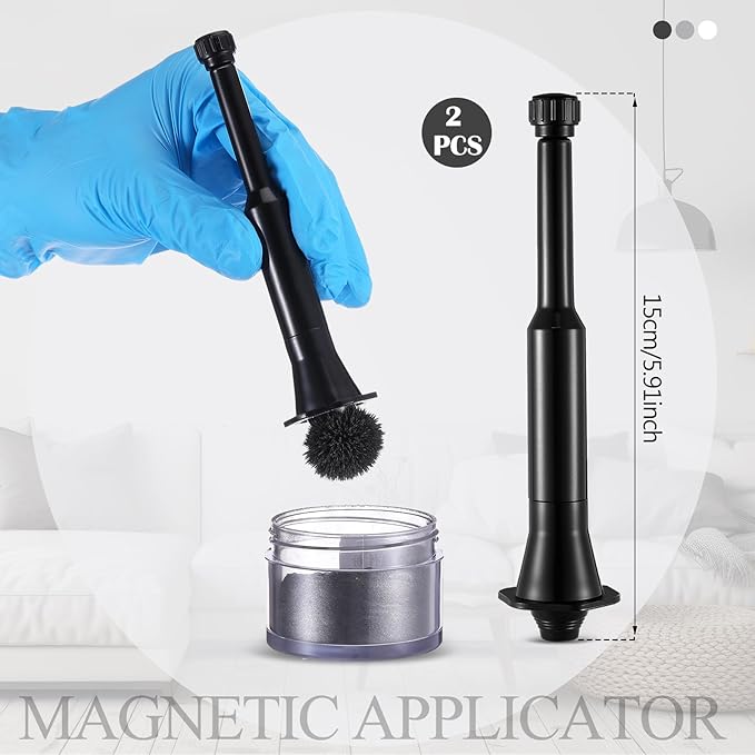 2 Pcs Professional Magnetic Fingerprint Brush Easily Apply Basic Latent Magnetic Fingerprint Featuring a Spring-Loaded Handle