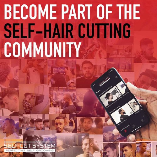 Self-Cut System Cordless Hair Clipper & 3 Way Mirror – Adjustable Tri-Fold Barber Mirror with Hair Trimmer – Perfect for Self Haircuts, Travel, and Grooming Anywhere