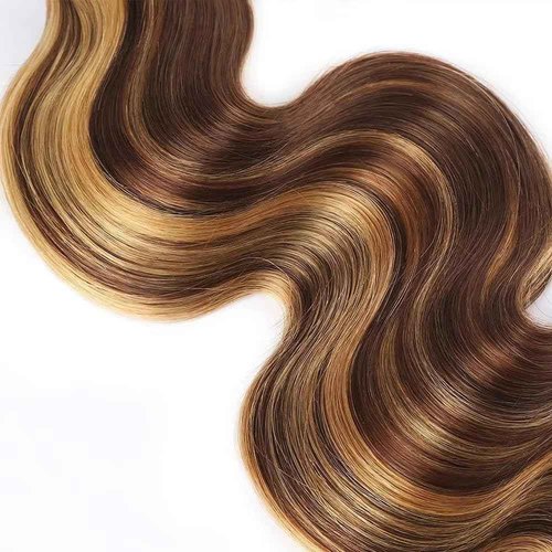 30 32 34 inch LadrXadr #27 Human Hair Bundles 4/27 Body Wave Bundle Ombre Human Hair Bundle Highlight Color