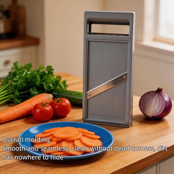 Handheld vegetable Slicer Potato Slicer: Suitable for Potatoes, Carrots, Zucchini, Cucumbers, Onions, Eggplants, Suitable for Making Potato Chips and Using Vegetable French (Grey)
