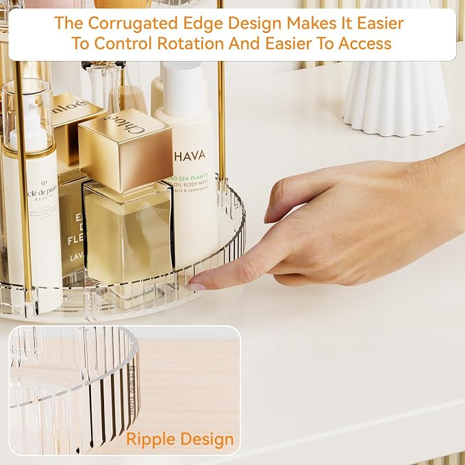 Yieach Acrylic 360 Rotating Makeup Organizer and Perfume Organizer (2 Tier)