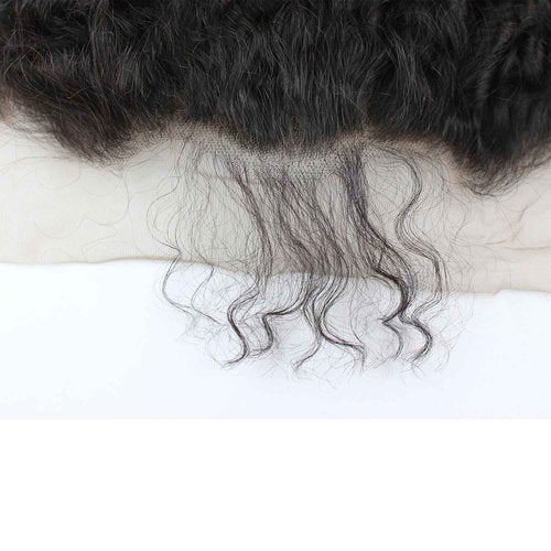 Dreambeauty Transparent Lace Color 13×6" Lace Frontal Closure Kinky Curly Free Part Brazilian Remy Human Hair Pre-Plucked Natural Hairline Lace Frontal Closure with Baby Hair Natural Color (20 Inch)