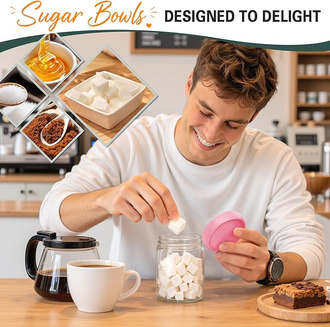 16 oz Mason Jars, 6 Pack Air Tight Overnight Oats Jars, Chia Pudding Glass Jars with Lids, Parfait Cups with Lids, Sugar Bowls, Glass Storage Jar for Yogurt, Snack, Food, Prep Meal, Breakfast