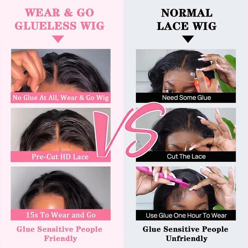 8x5 Glueless Wigs Human Hair Pre Plucked Pre Cut Bob Wig Human Hair 200% Density Body Wave Bob Lace Front Wigs Human Hair HD Lace Closure Wigs Short Bob Wigs for Black Women Wear and Go Wig 12 Inch