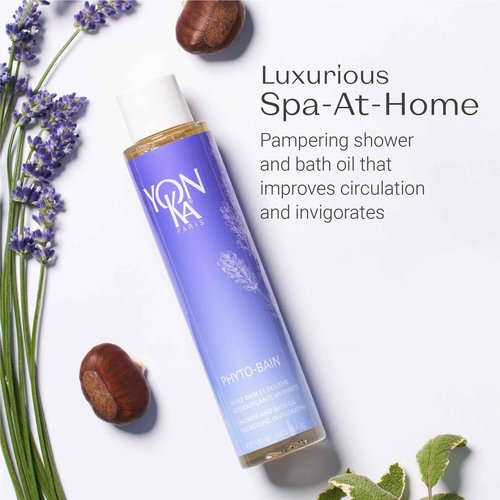Yon-Ka French Lavender Bath Oil | Phyto Bain Relaxing and Toning Aromatherapy Oil for Dry Skin | Boosts Microcirculation for Wellness | Luxurious Provence Lavender and Rosemary | 3.38 fl oz
