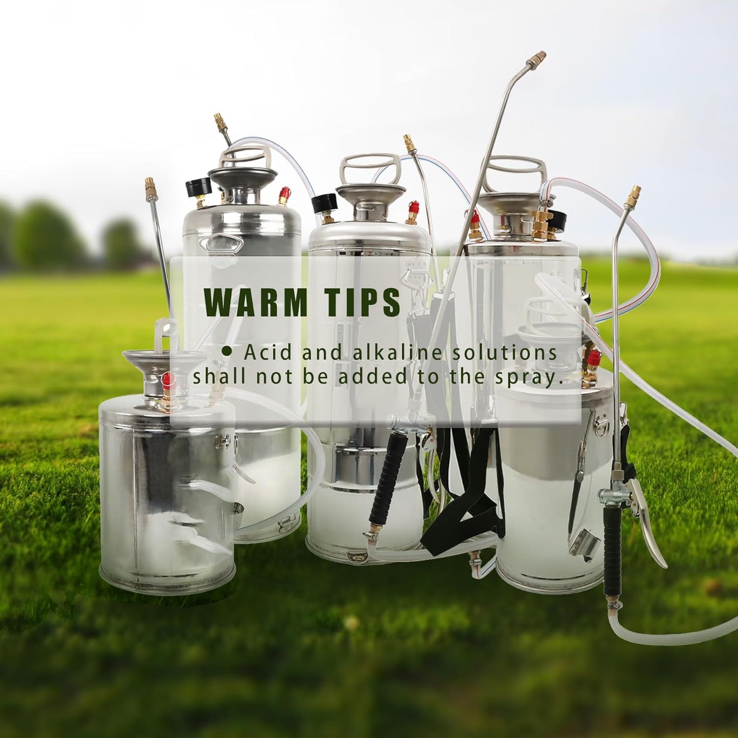 1.5 Gallon Stainless Steel Sprayer Hand Pump Sprayer with Pressure Gauge Safety Valve Adjustable Nozzle for Gardening Lawn and Cleaning