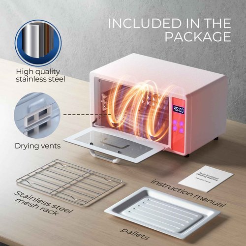 Geisofu UV Light Nail Tool Cleaning Machine - Dry Heat Cabinet UV Light Cleaner, Manicure Tool Cleaner Cabinet, Barber Salon Tools, 6L 110V 160W White