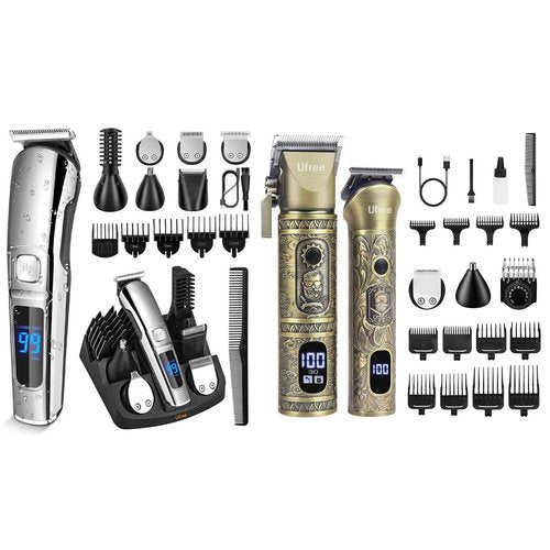 Ufree Beard Trimmer for Men with Cordless Clippers and Trimmers Set, Barber Clippers Hair Cutting Kit, Beard Grooming Kit, Gifts for Men