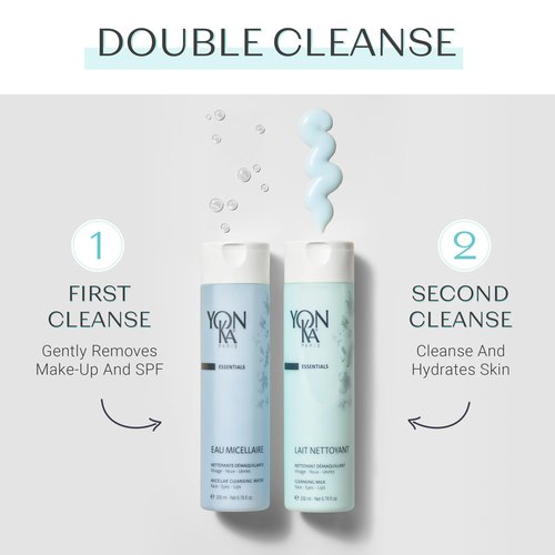 Yon-Ka Lait Nettoyant Cleanser and Lotion PS Toner Set | Gentle Milk Cleanser & Makeup Remover and Toner for Dry or Sensitive Skin | Set of 2, 2 x 6.76 fl oz
