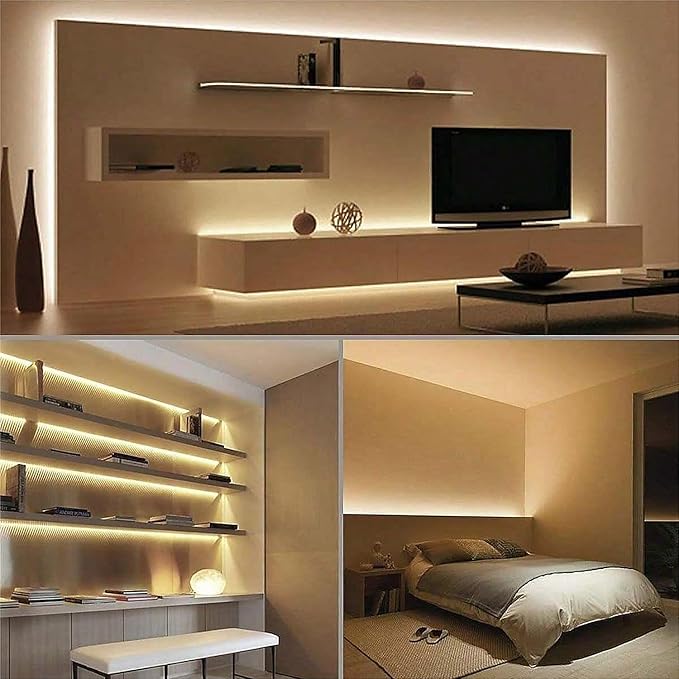 ZSLAIFU A 5V USB LED Light Strip, COB LED Strip Lights, Warm 5V LED Lights, Small LED Strip Light, TV Lights for TV Under Cabinet Kitchen Living Room Shelving or Displays (Warm 3.28FT x2)