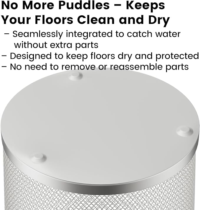 19.5" H Mesh Umbrella Stand - Ventilated Mesh Umbrella Holder for Entryway - Extra Capacity Storage for Umbrellas Canes & More - Freestanding Indoor Organizer 10.4" L x 10.4" W x 19.5" H - 3P Silver