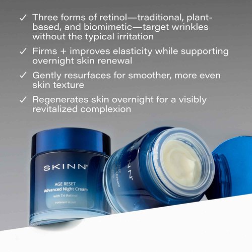 SKINN Advanced Night Cream for Face, 1.7 Fl Oz - Deep Wrinkle Cream for Women & Men for Fine Lines, Uneven Skin Tone & Sagging Skin - Facial Moisturizer Skin Care for Vibrant & Healthy-Looking Skin