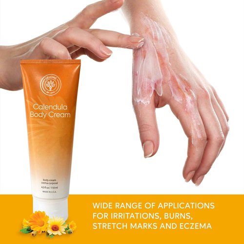 L’EUDINE Calendula Cream – Pack of 6-4fl oz Calendula Body Cream for Acne, Wrinkles, Fine Lines, Scars – Calming and Soothing Repair Cream – Natural Calendula Extract with Vitamin E, Echinacea