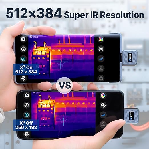 Thermal Master Thermal Camera for Android, X2 Thermal Night Vision Monocular for Phone, 950-Yard Detection Range, 512×384 X³ IR Resolution, 50Hz, Thermal Scope for Wilderness Rescue