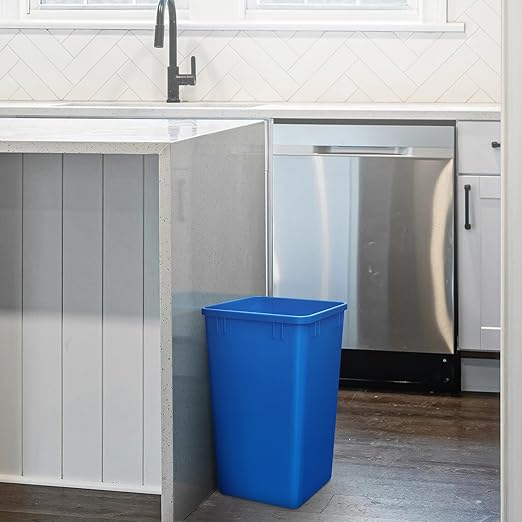 Rev-A-Shelf 2-Pack 35 Quart Polymer Replacement Trash Bin, Recycle Waste Garbage Container for Kitchen Cabinet Pullouts, Blue, RV-35-22-2 - Large Plastic Bins for Home and Office